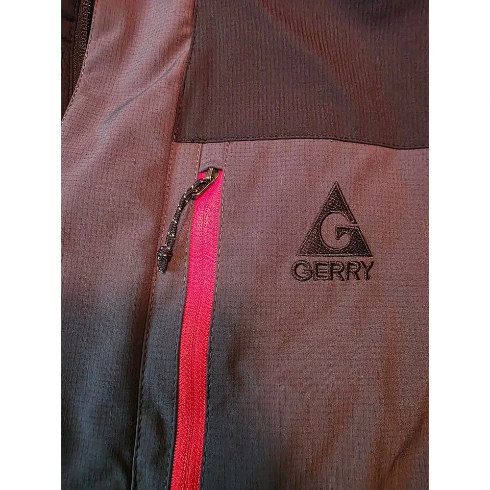 Gerry Jacket Mens Size L Gray Multicolor Ripstop Full Zip Hiking Snow Nature
